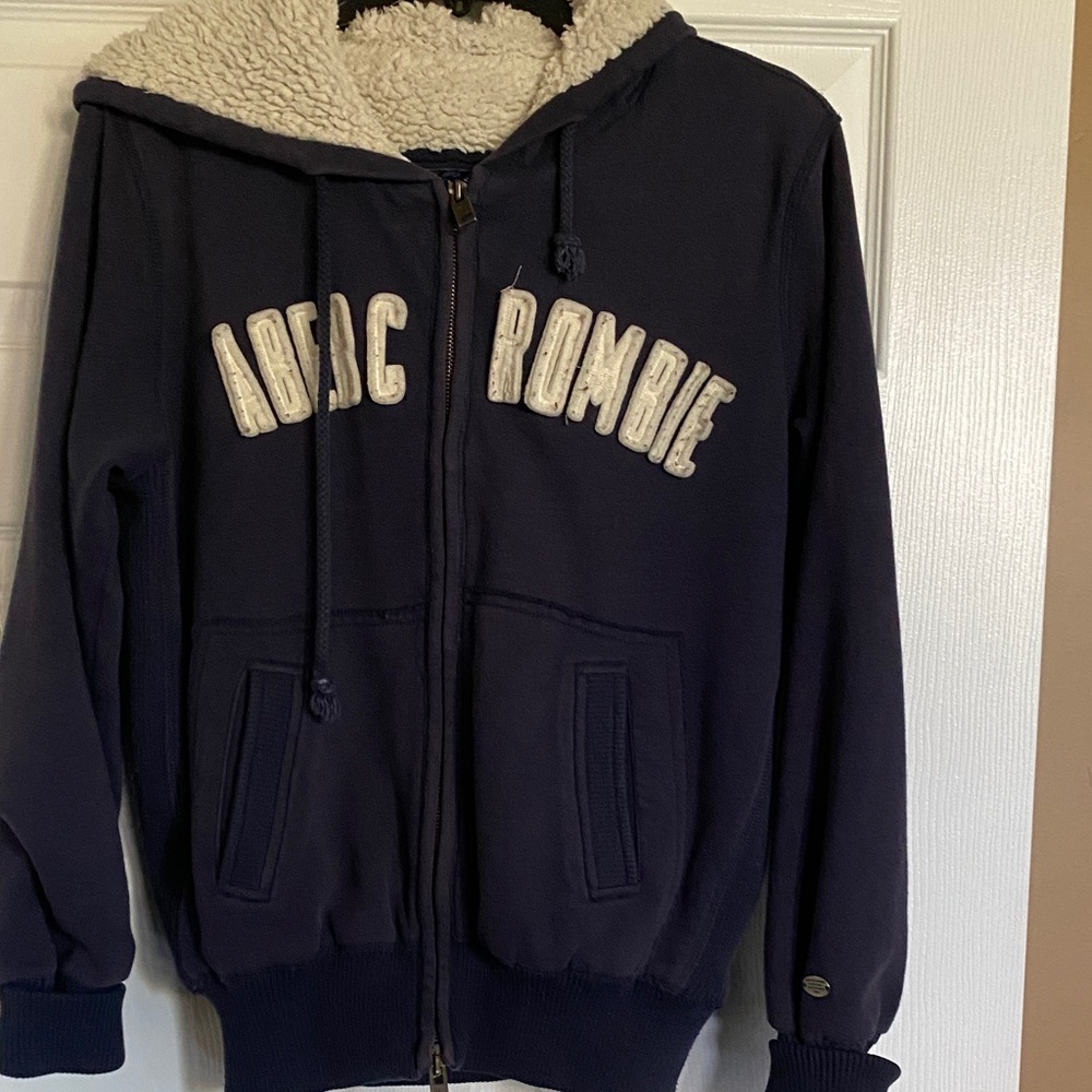 Abercrombie & Fitch Navy Sherpa Jacket vintage extra large